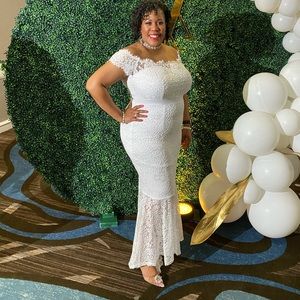 Women’s Floral Lace Mermaid Dress